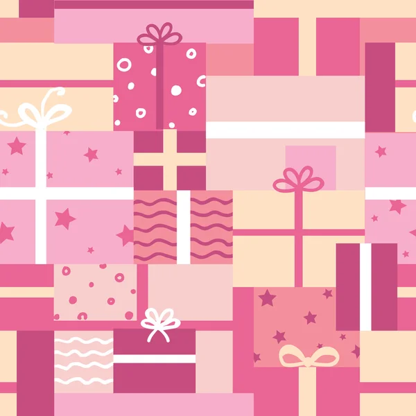 Cajas de regalo sin costura patrón de fondo — Vector de stock