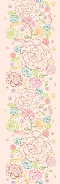 Pink roses vertical seamless pattern background border — Stock Vector