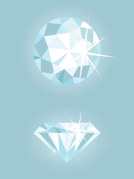 두 벡터 빛나는 다이아몬드 세트 — 스톡 벡터