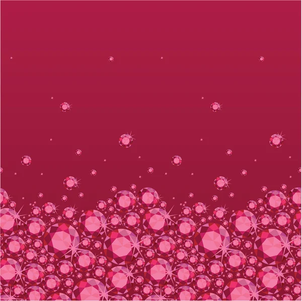 Ruby horizontal seamless pattern background border — Stock Vector