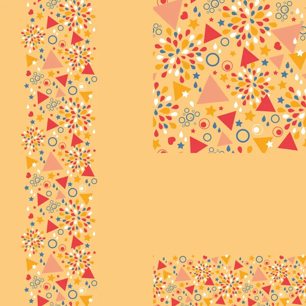 Set van abstracte viering naadloze patroon en grenzen — Stockvector