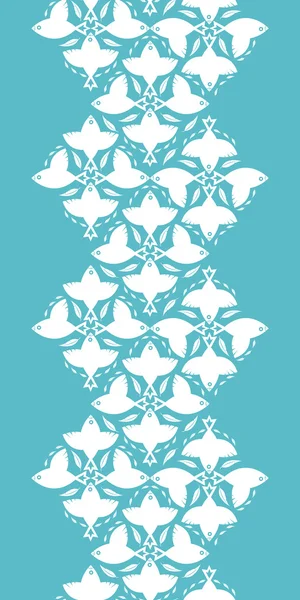 Bird silhouettes damask vector seamless pattern background — Stock Vector