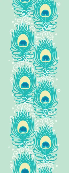 Peacock feathers vector vertical seamless pattern border — Stock Vector