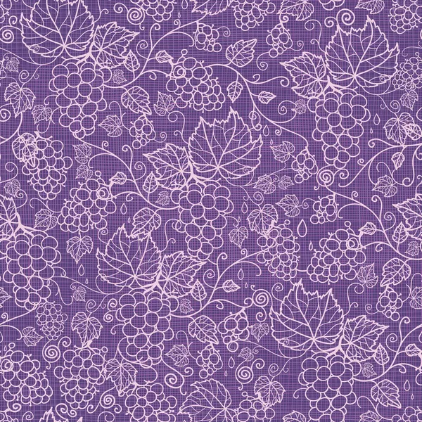 Lace grape vines seamless pattern background — Stock Vector