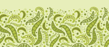 Yeşil bezelye yatay Dikişsiz desen arka plan sınırı