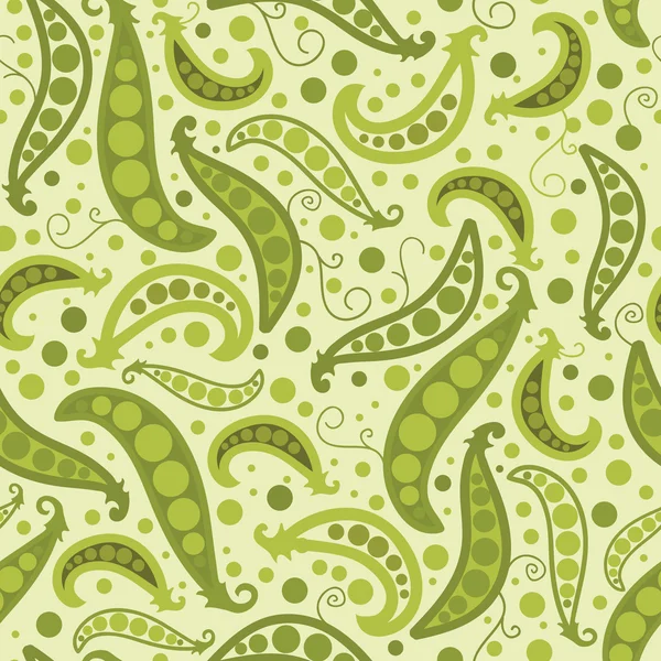 Green peas seamless pattern background — Stock Vector