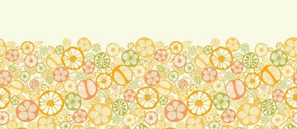 Tranches d'agrumes horizontal sans couture bordure de fond motif — Image vectorielle