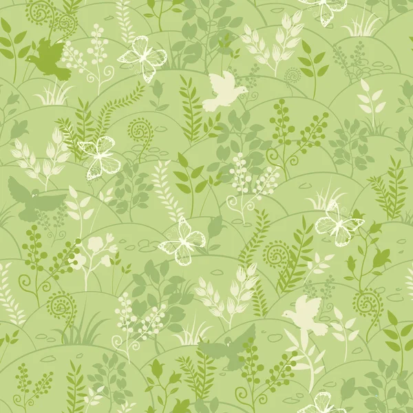 Green nature seamless pattern background — Stock Vector