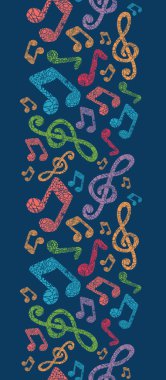 Colorful musical notes vertical seamless pattern background clipart