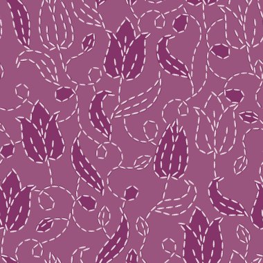 işlemeli Lale Dikişsiz desen arka plan