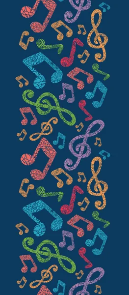 Colorful musical notes vertical seamless pattern background — Stock Vector