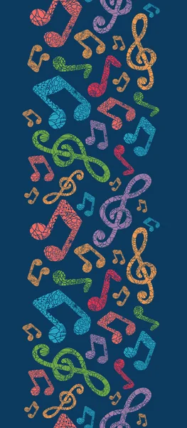 Notas musicales coloridas fondo sin costura vertical — Vector de stock