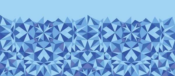 Blaues Dreieck Textur horizontal nahtlose Muster Hintergrund — Stockvektor