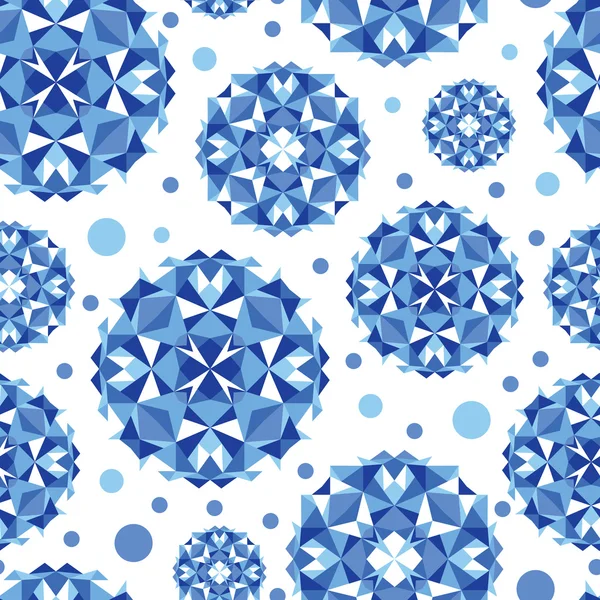 Círculos abstractos azules fondo patrón sin costuras — Vector de stock