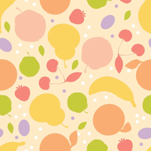 カラフルなフルーツのシームレスなパターン背景 — ストックベクタ