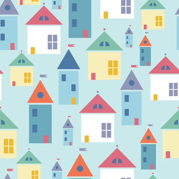 Town houses seamless pattern background — Stock Vector