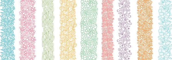 Set de nueve texturas naturales verticales sin costura patrones fondos — Archivo Imágenes Vectoriales