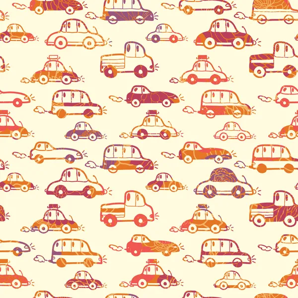 Vibrant cars seamless pattern background — Stock Vector
