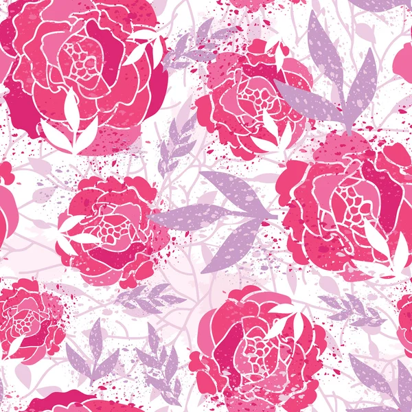 Magical painted roses seamless pattern background — Stock Vector