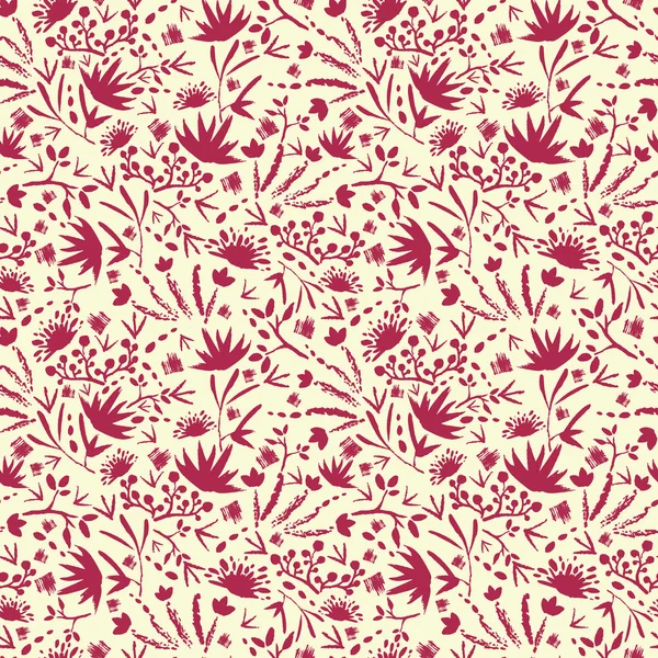 Flores abstractas pintadas fondo patrón sin costuras — Archivo Imágenes Vectoriales