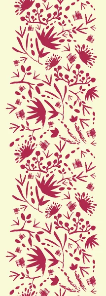 Gemalte abstrakte Blumen vertikale nahtlose Muster Hintergrund — Stockvektor