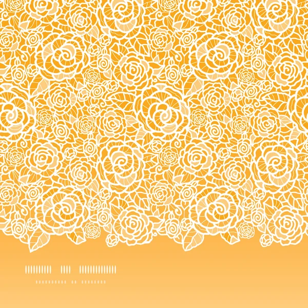 Rosas de encaje dorado fondo sin costuras horizontales — Vector de stock