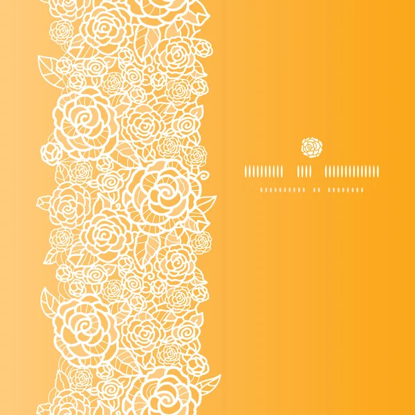 Rosas de encaje dorado fondo de patrón sin costura vertical — Vector de stock