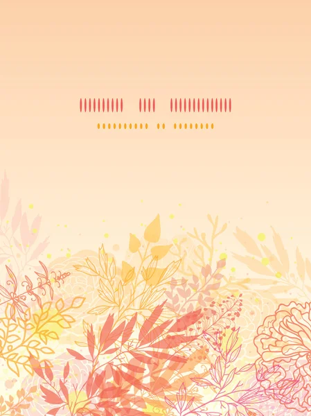 光る秋の植物縦型カードの背景 — ストックベクタ