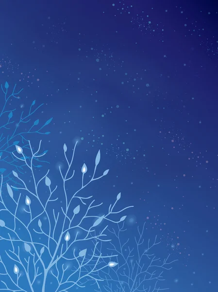 Árbol brillante en el fondo vertical de la noche — Vector de stock