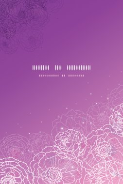 mor parlak çiçekler büyülü dikey şablon arka plan