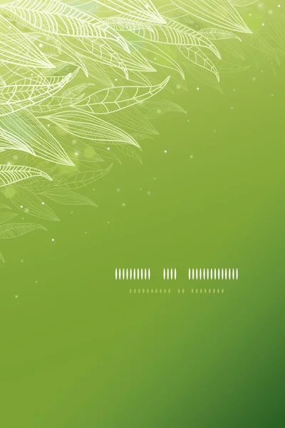 Verde incandescente foglie verticale modello di sfondo — Vettoriale Stock