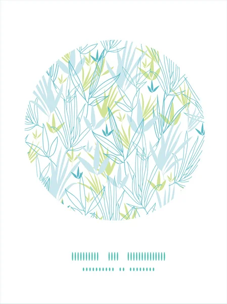 Blue bamboo branches frame seamless pattern background — Stock Vector