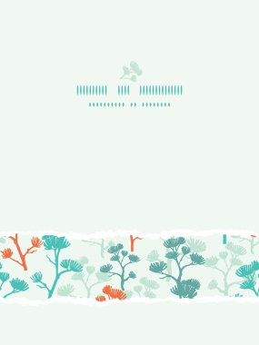 oryantal ağaçlar dikey Dikişsiz desen arka plan