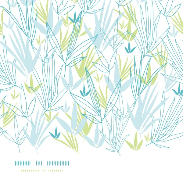 Ramas de bambú azul fondo horizontal sin costuras — Vector de stock