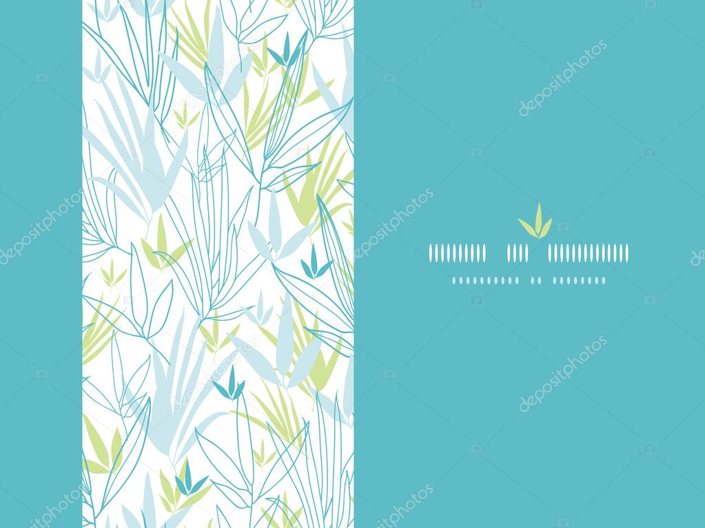 Blue bamboo branches vertical decor background