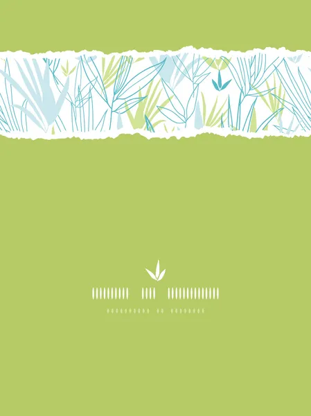 Branches de bambou bleu fond décor horizontal — Image vectorielle