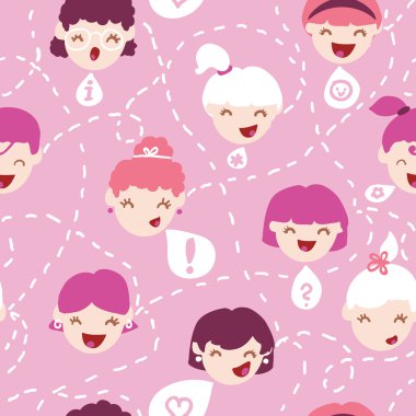 Dikişsiz konuşan kızlar arka plan deseni