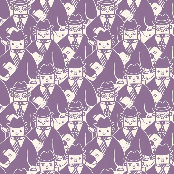 Businessmen in a group seamless pattern background — Stock Vector