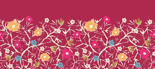 Painterly blossoming tree horizontal seamless background raster — Stock Photo, Image