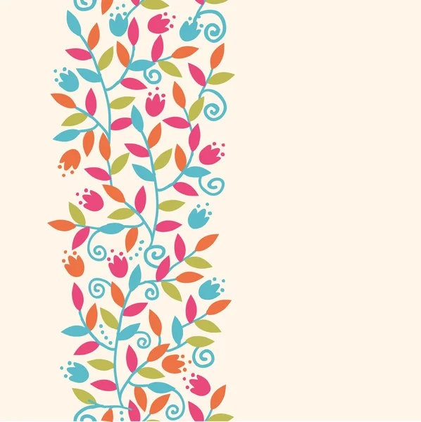 Colorful Branches Vertical Seamless Background Border Raster — Stock Photo, Image
