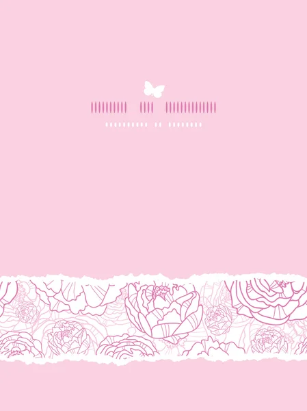 Rose ligne art fleurs carte verticale sans couture motif fond — Image vectorielle