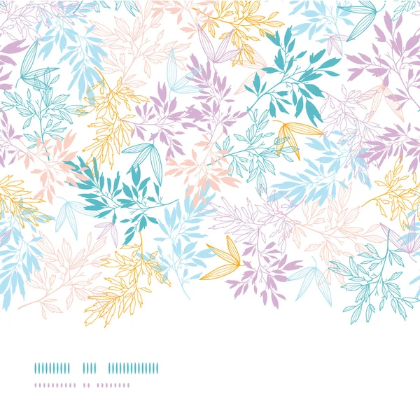 Colorful pastel branches horizontal seamless pattern background — Stock Vector