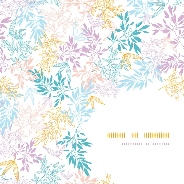 Colorful pastel branches corner seamless pattern background — Stock Vector