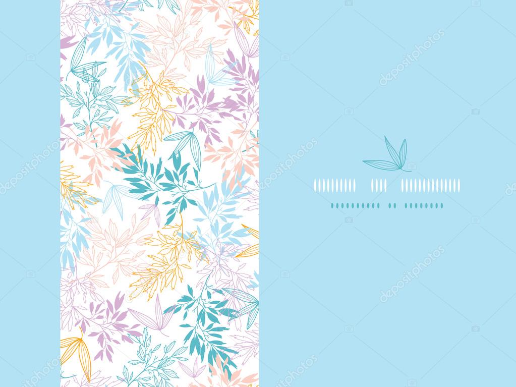 Colorful pastel branches horizontal card seamless background