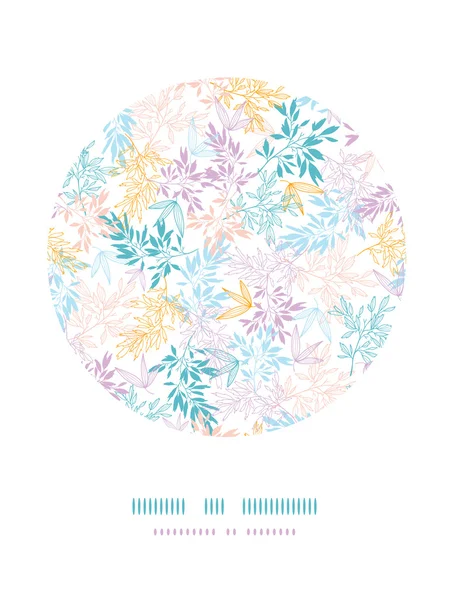 Colorful pastel branches sircle vignette pattern background — Stock Vector