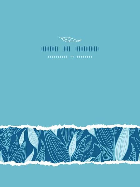 Feuilles de bambou bleu Vertical déchiré sans couture fond — Image vectorielle