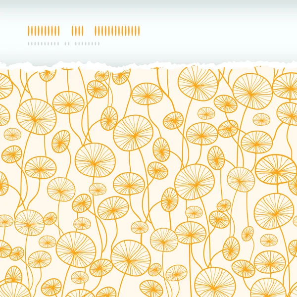 Abstrakte gelbe Pflanzen horizontal gerissen nahtlose Muster Hintergrund — Stockvektor