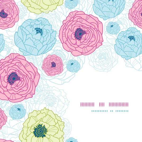 Lovely flowers corner seamless pattern background — Stock Vector