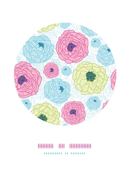 Mooie bloemen cirkel naadloze patroon achtergrond — Stockvector