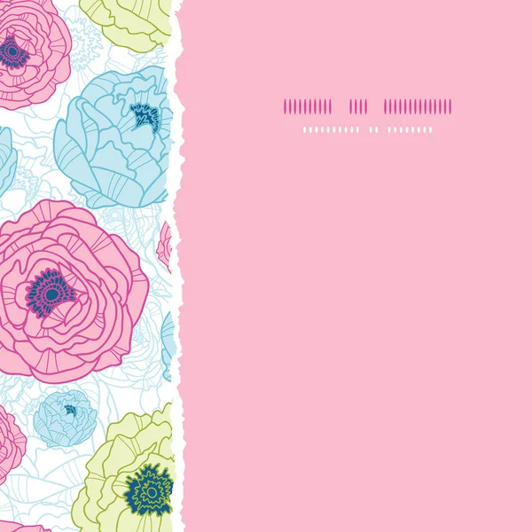 Schöne Blumen quadratisch gerissen nahtlose Muster Hintergrund — Stockvektor